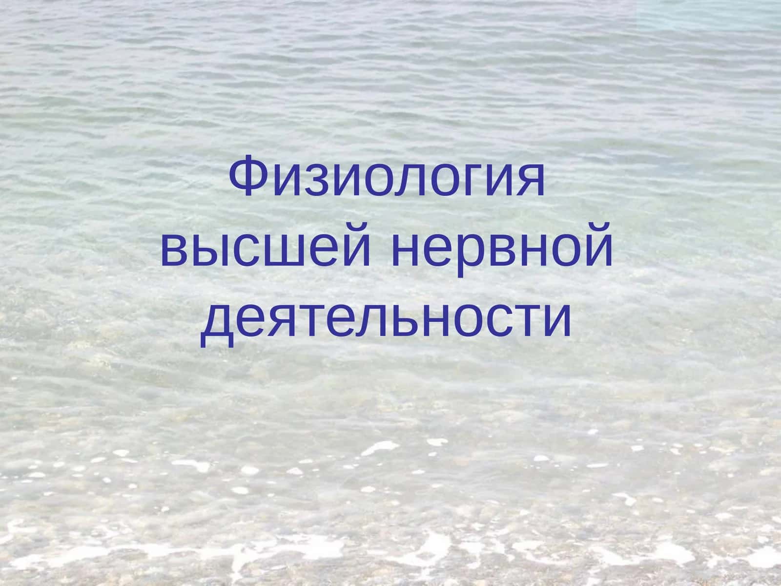 Физиология высшей нервной деятельности 1