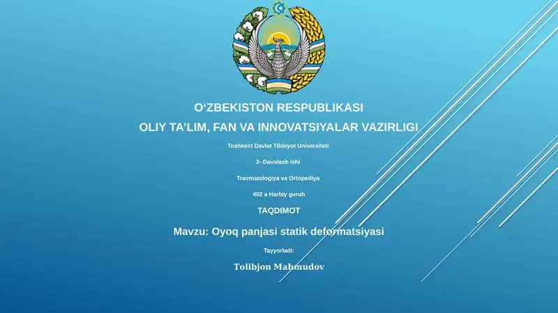 Oyoq panjasi statik deformatsiyasi 1