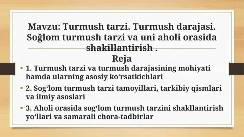 Turmushtarzi 1
