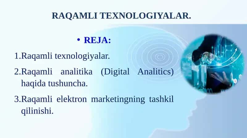 RAQAMLI TEXNOLOGIYALAR. 1