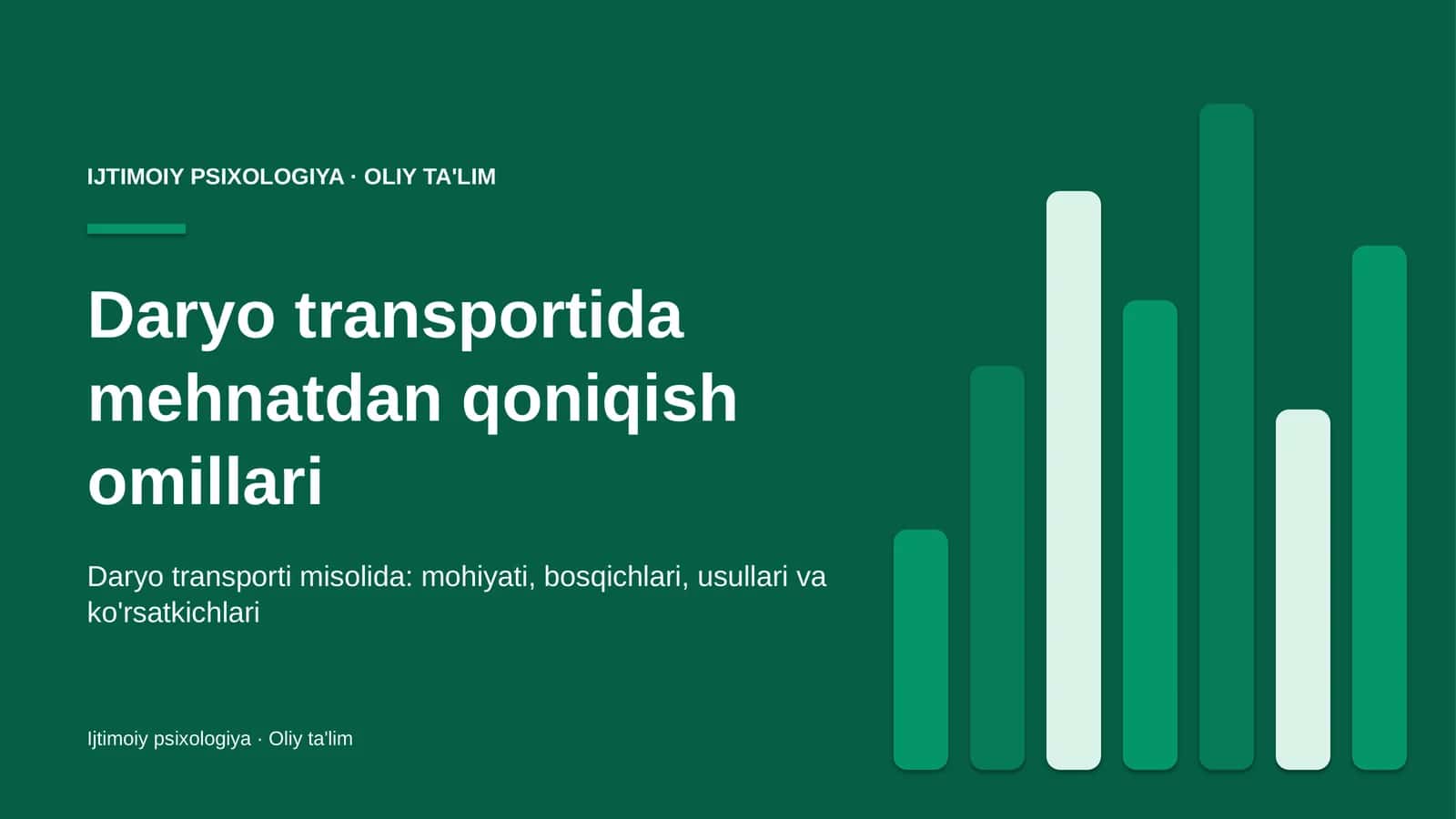 Daryo transportida mehnatdan qoniqish omillari 1