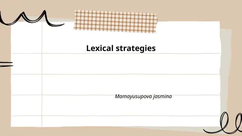 Lexical strategies 1