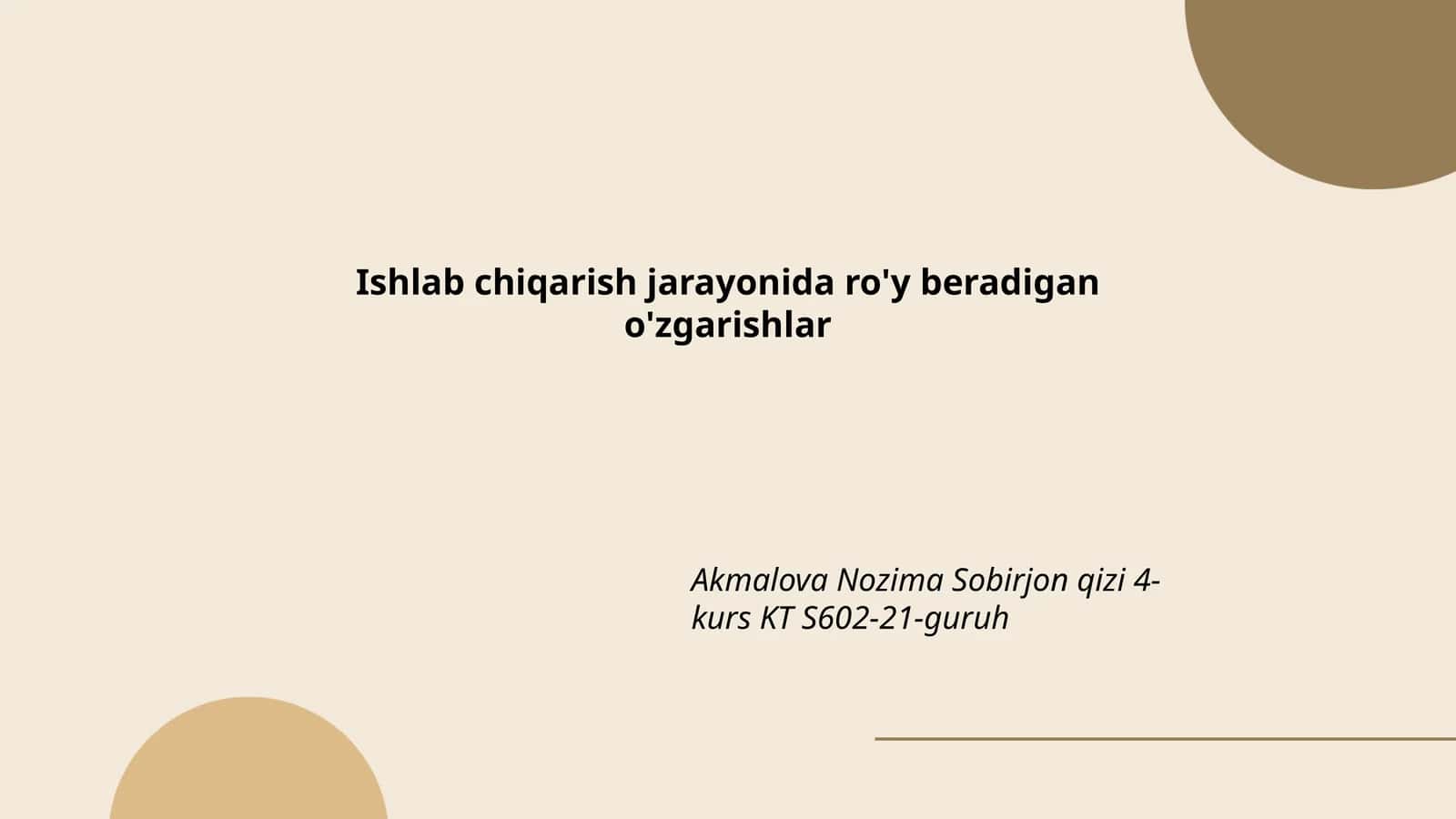 Texnologik jarayonlar avtomatizatsiyasi 1