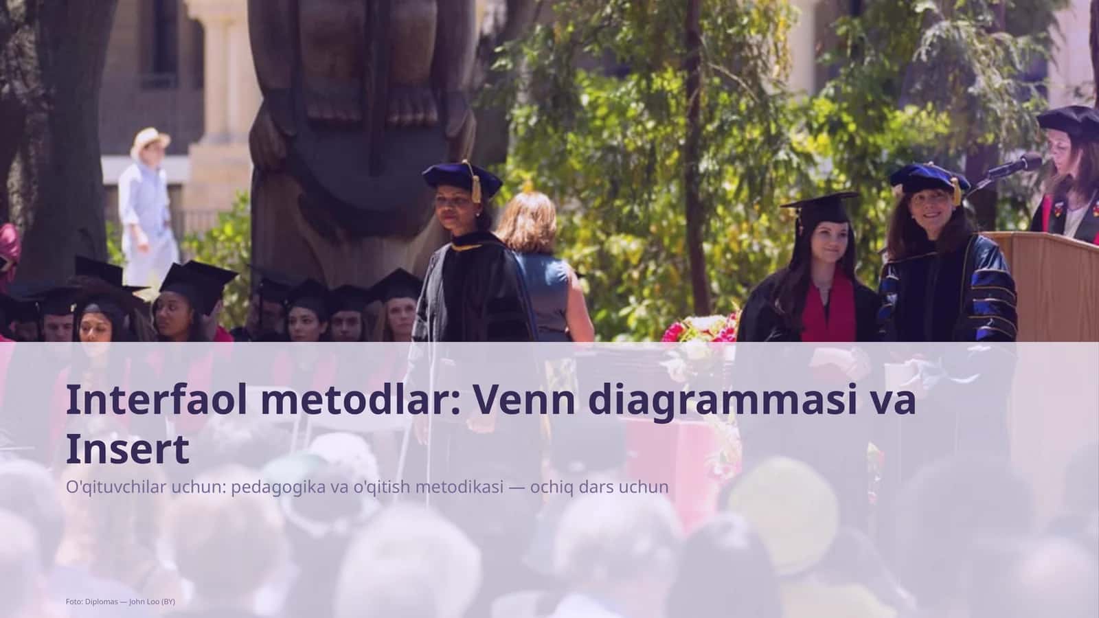 Interfaol metodlar: Venn diagrammasi va Insert 1