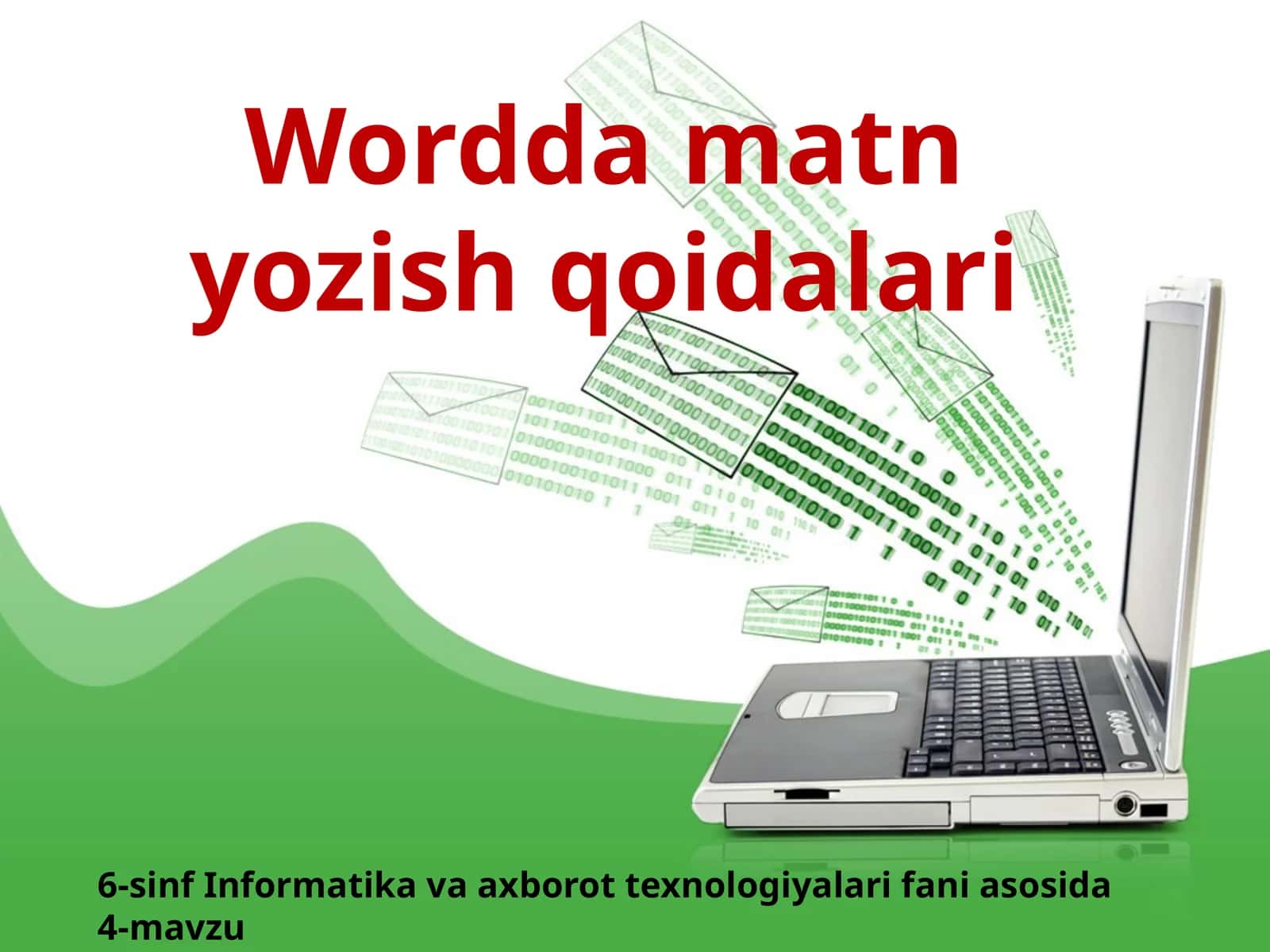 6-sinf Informatika Wordda matn yozish qoidalari 1