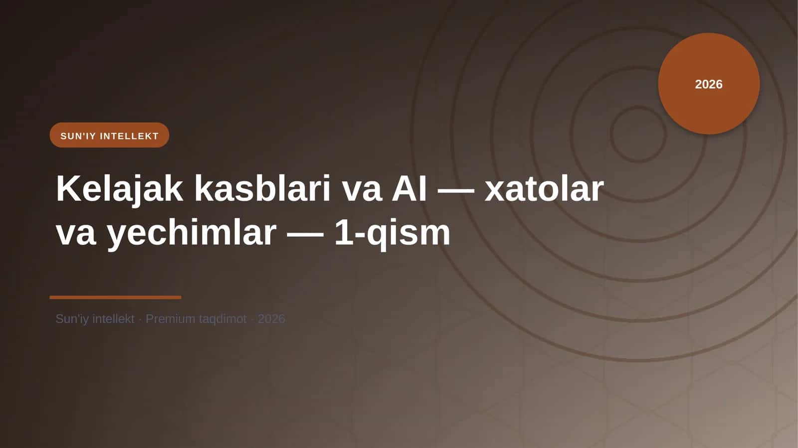 Kelajak kasblari va AI — xatolar va yechimlar — 1-qism 1