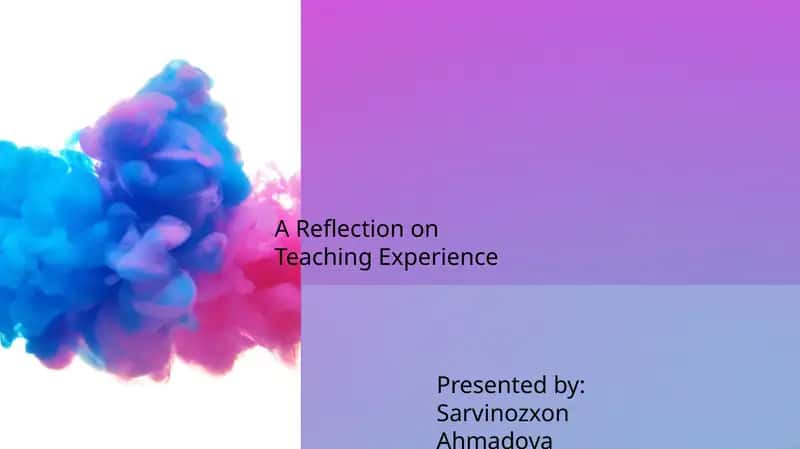 A Reflection on Teaching Experience 1