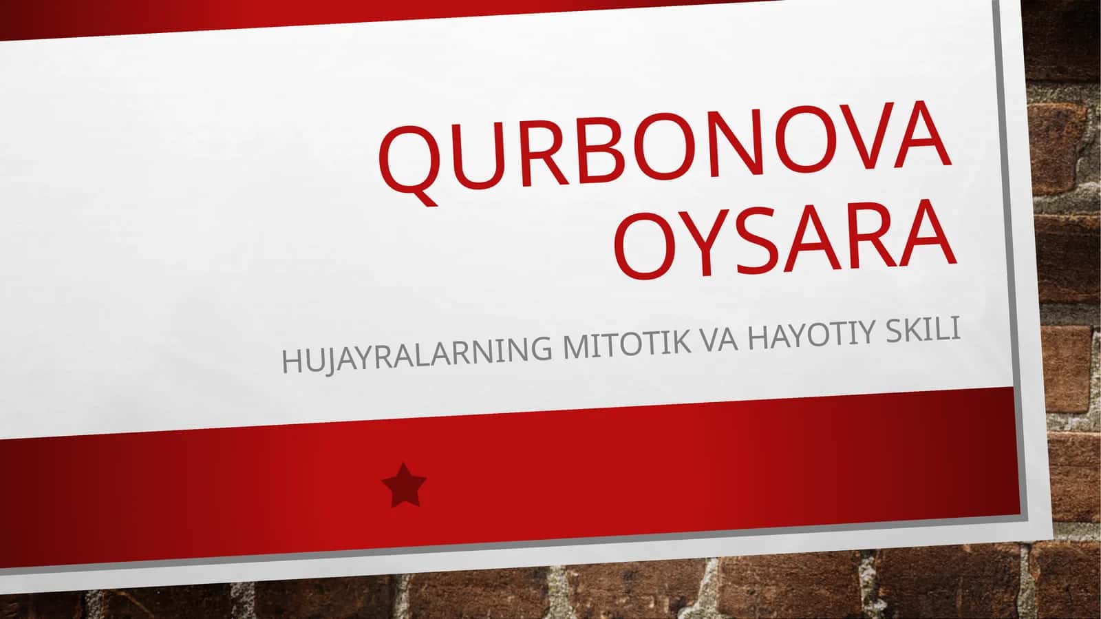 Hujayralarning mitotik va hayotiy skili 1
