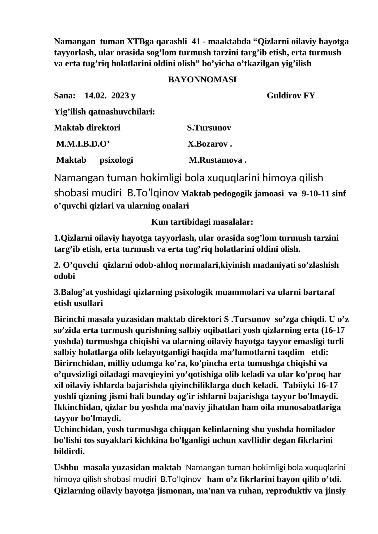 Qizlarni oilaviy hayotga tayyorlash 1