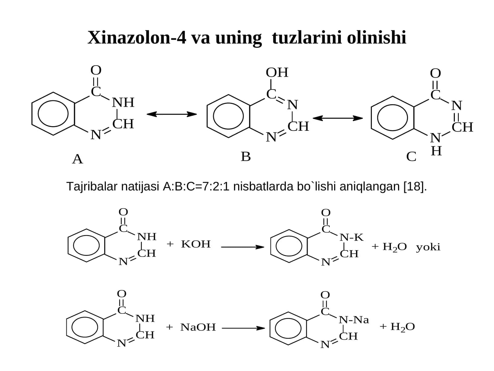 Xinazolon-4 va uning tuzlarini olinishi 1