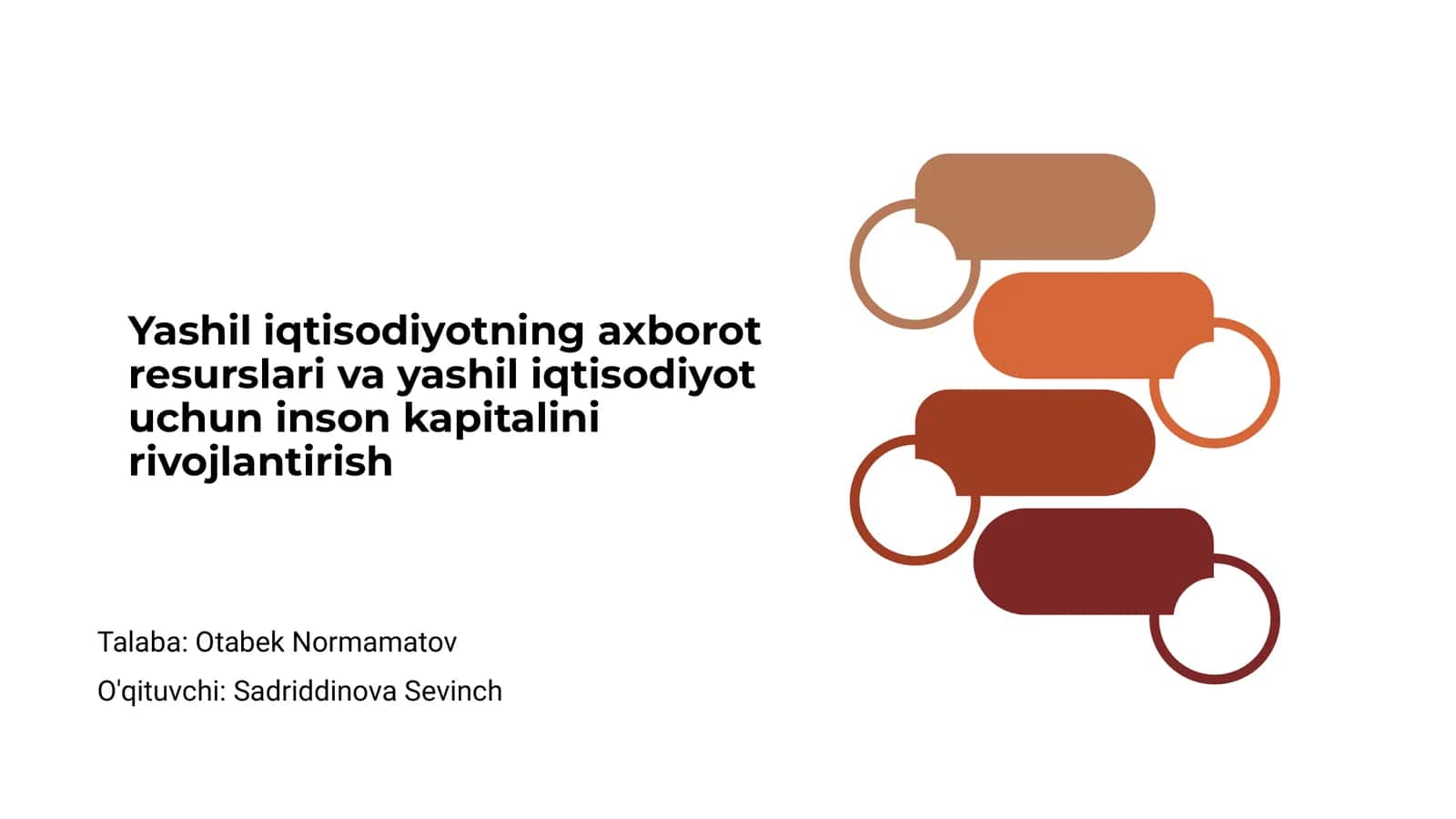 Yashil iqtisodiyotning axborot resurslari va yashil iqtisodiyot uchun inson kapitalini rivojlantirish 1