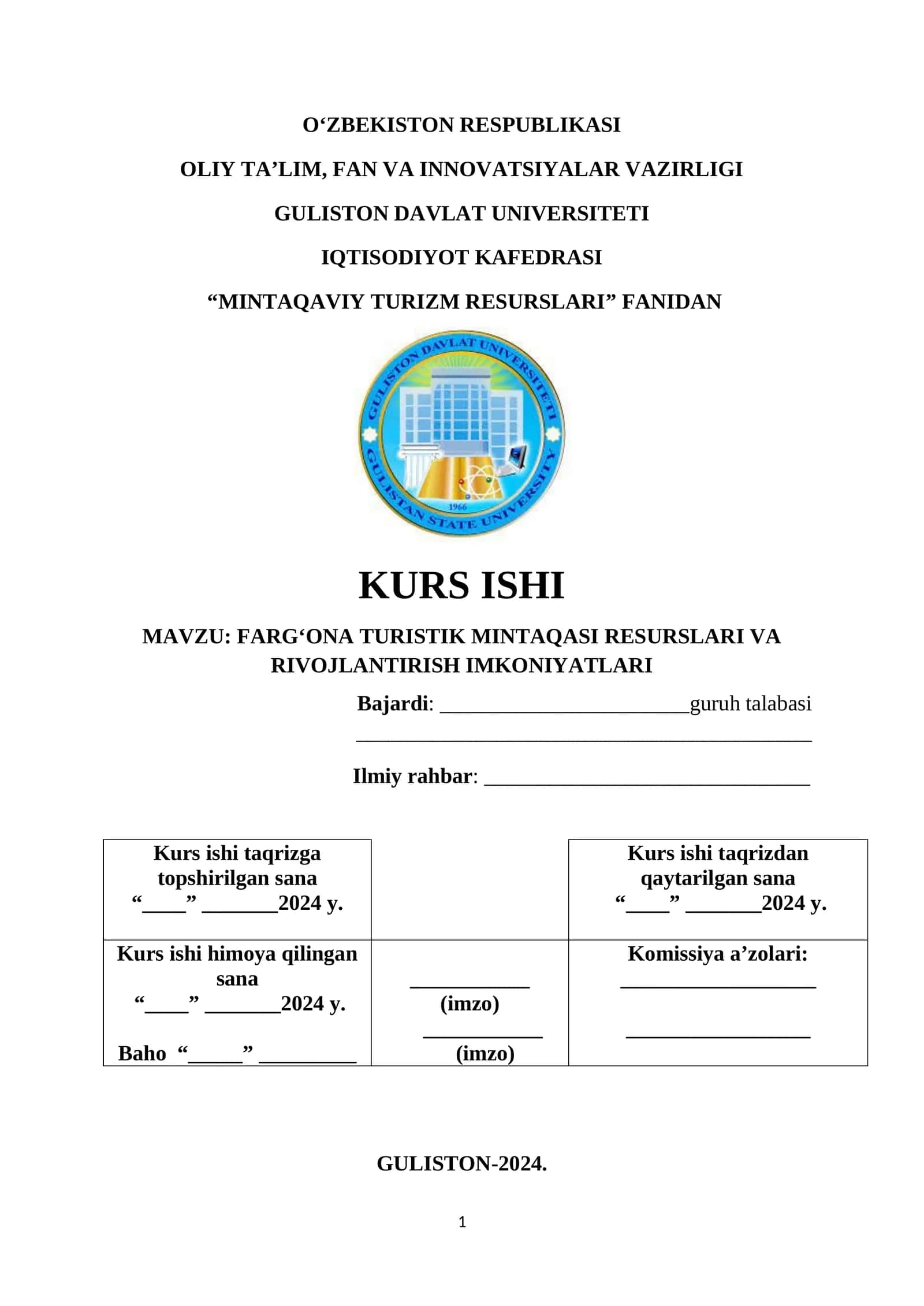 Mintaqaviy Turizm Resurslari 1