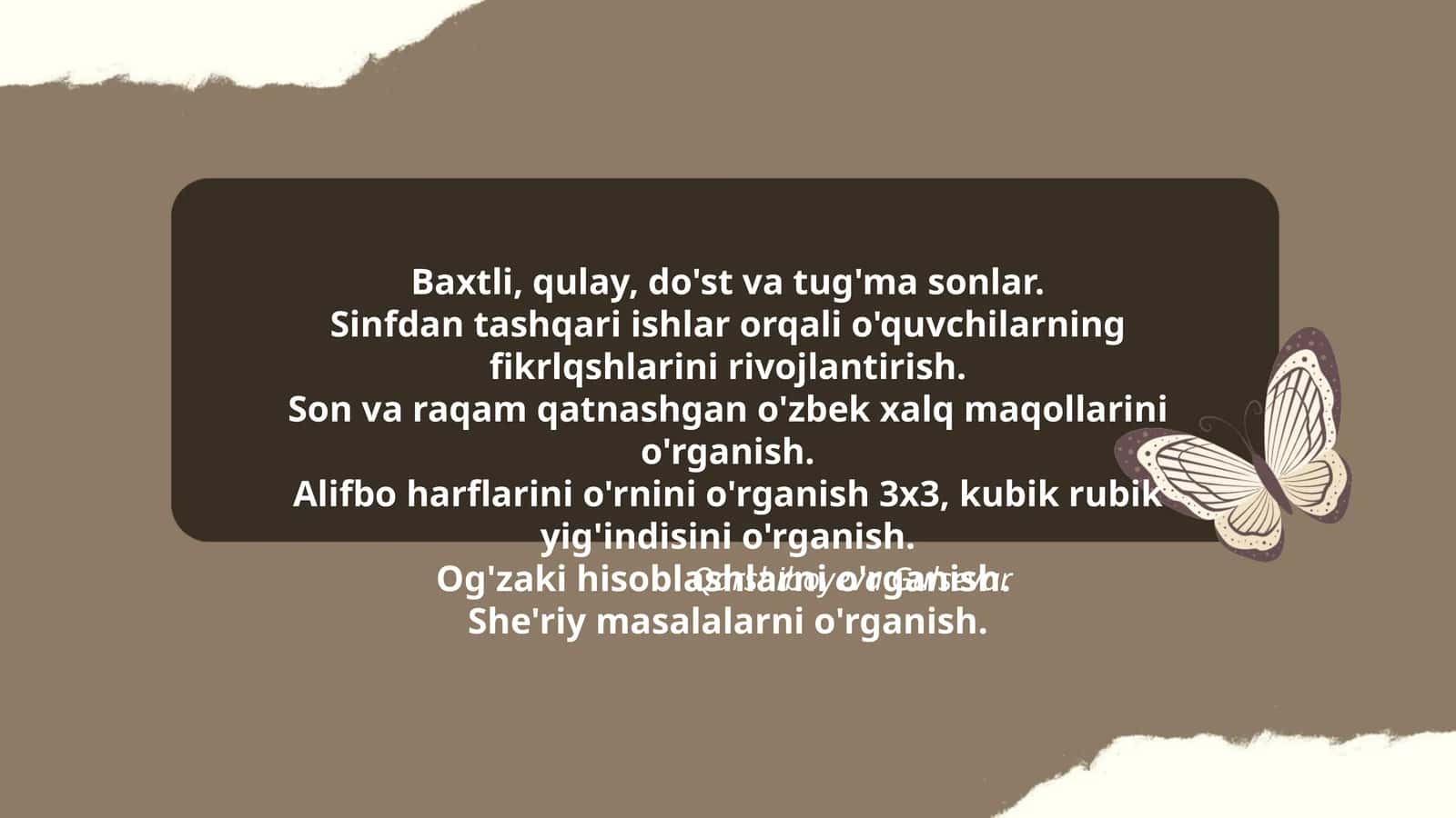 Fikrlarini Rivojlantirish Uchun Sinfdan Tashqari Ishlar 1