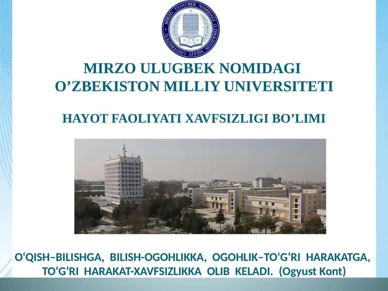 3-МА’RUZA:FAOLIYAT HAVSIZLIGINI BOSHQARISH TIZIMI 1