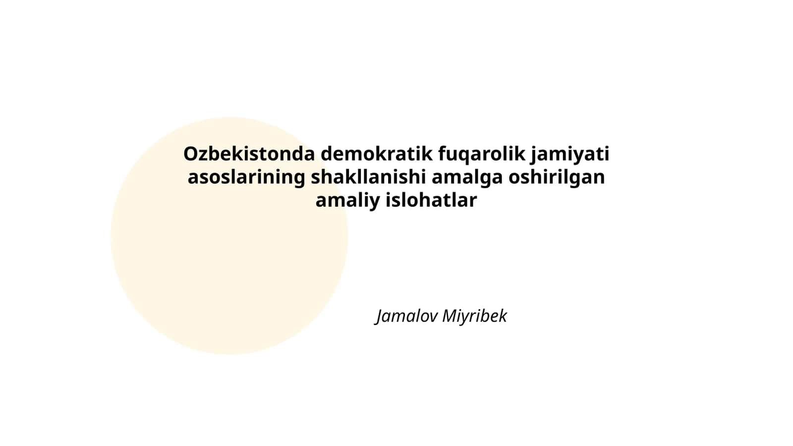 Ozbekistonda demokratik fuqarolik jamiyati asoslarining shakllanishi amalga oshirilgan amaliy islohatlar 1