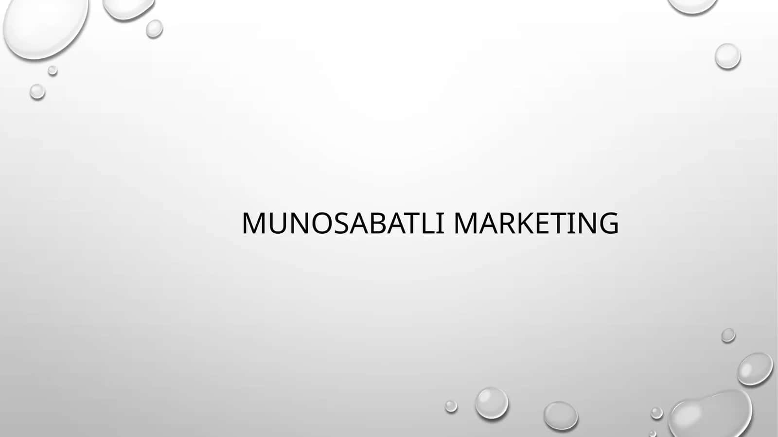 Munosabatli Marketing 1