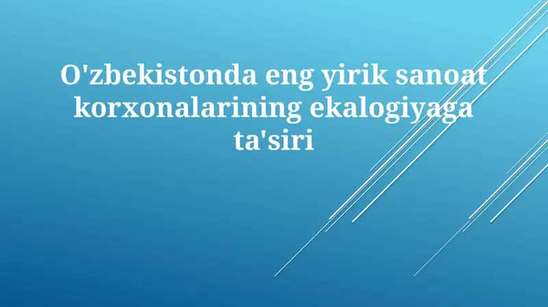 O'zbekistonda eng yirik sanoat korxonalarining ekologiyaga ta'siri 1