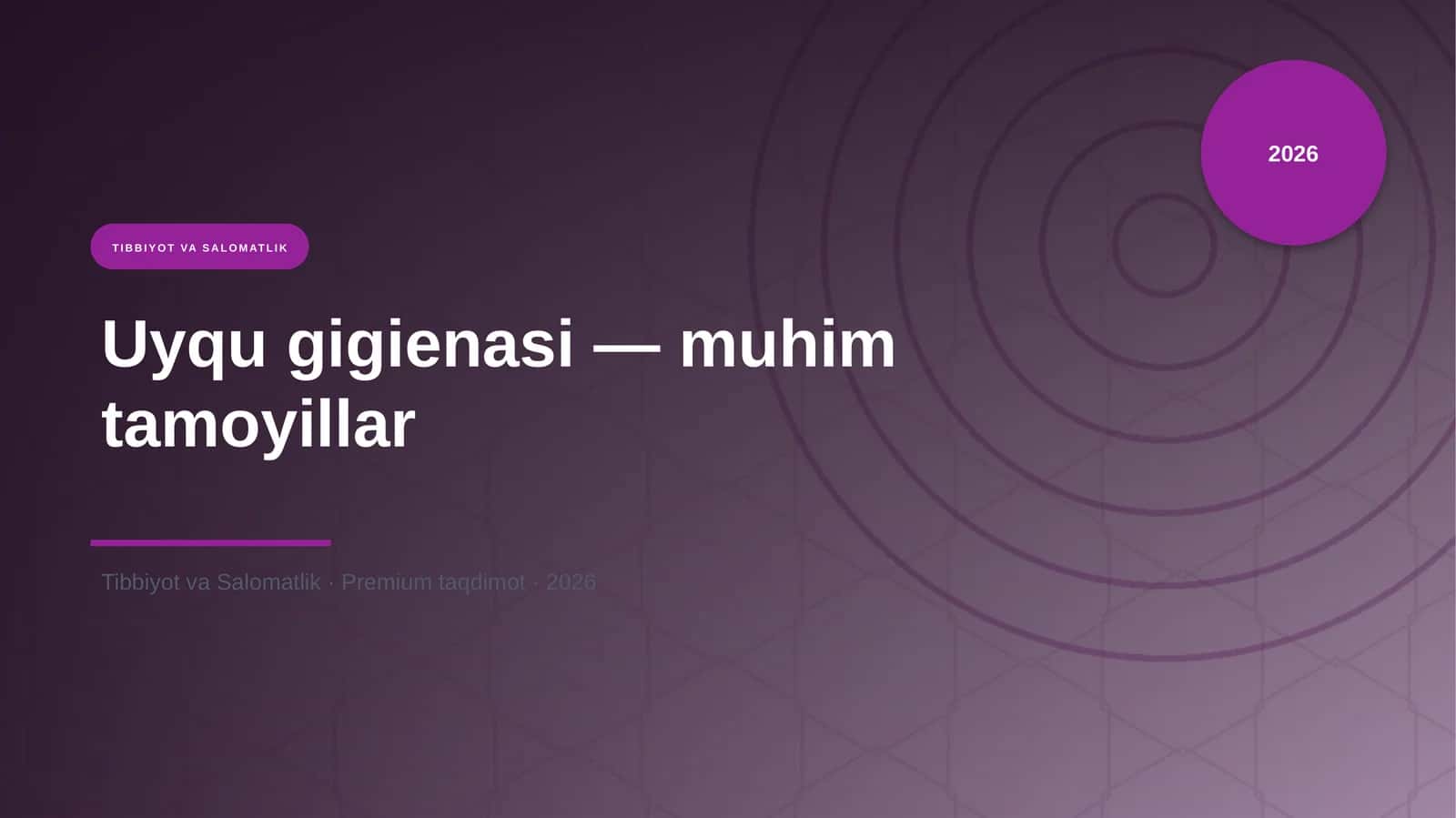 Uyqu gigienasi — muhim tamoyillar 1