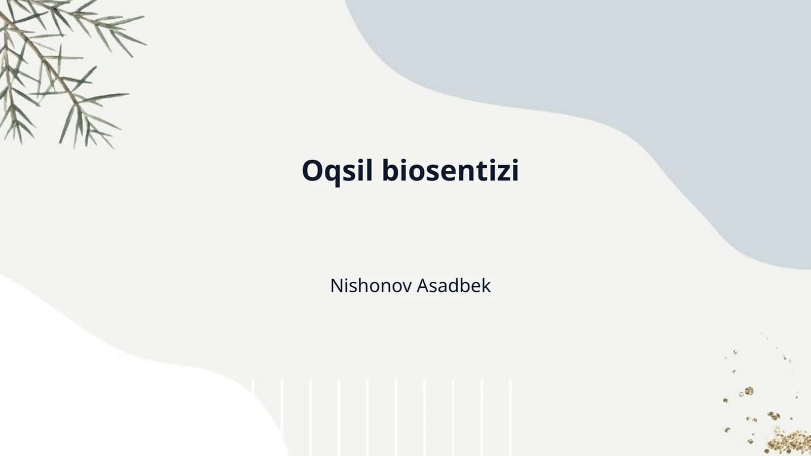 Oqsil biosentizi 1