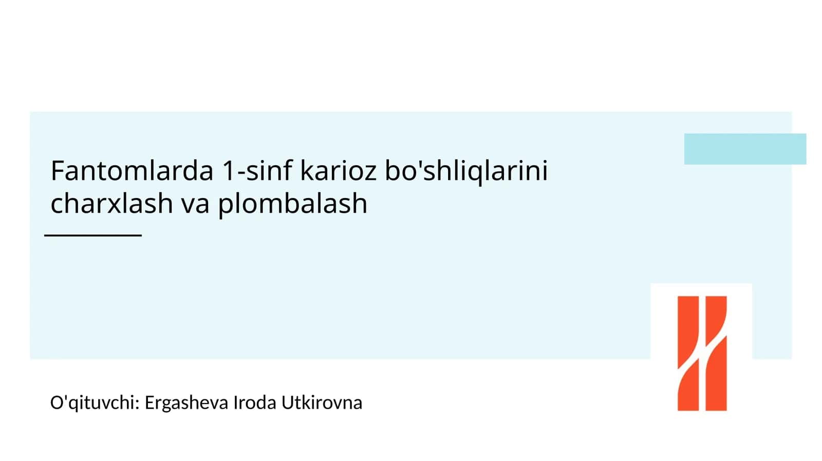 Fantomlarda I-Blek sinfi bo‘yicha bo'shliqlarni charxlash va plombalash 1