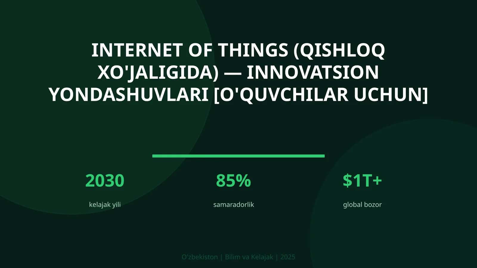 Internet of Things (qishloq xo'jaligida) — innovatsion yondashuvlari [o'quvchilar uchun] 1