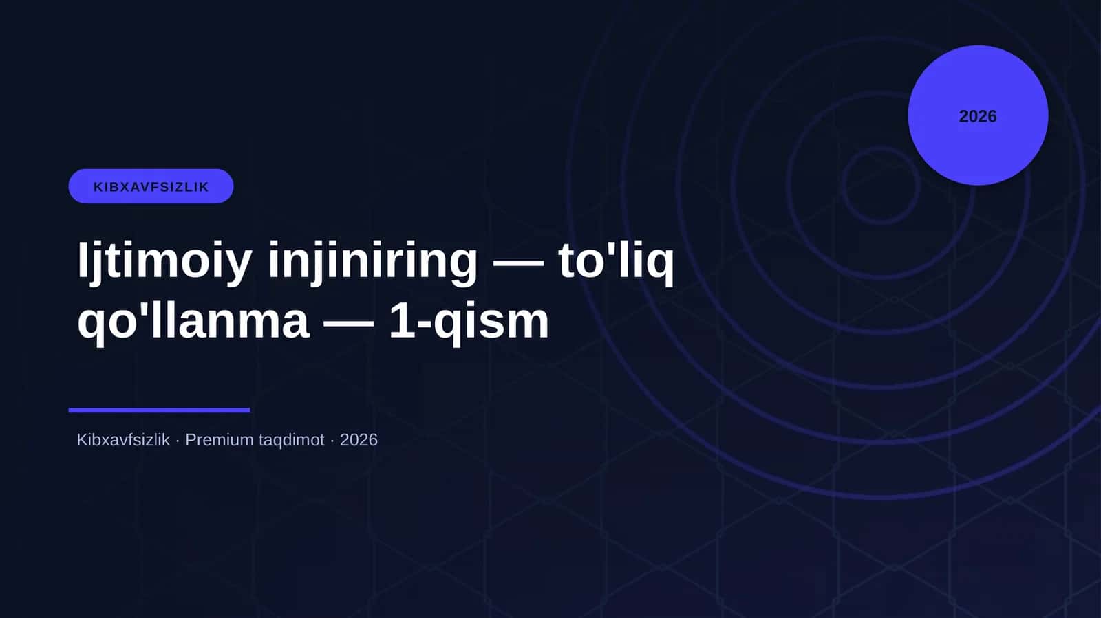 Ijtimoiy injiniring — to'liq qo'llanma — 1-qism 1
