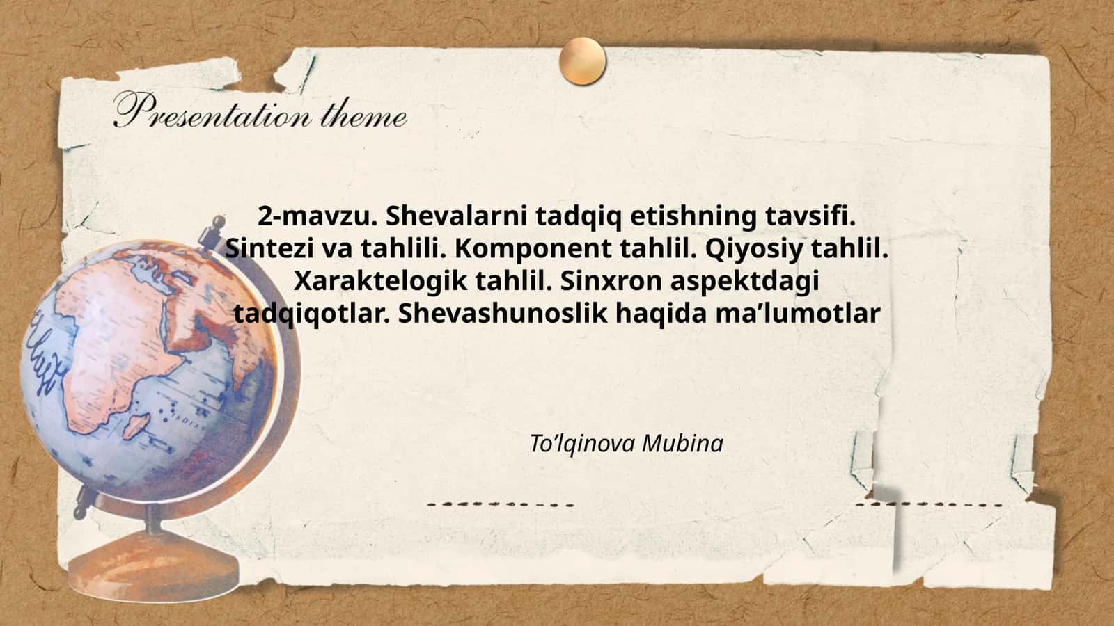 Shevalarni tadqiq etishning tavsifi 1