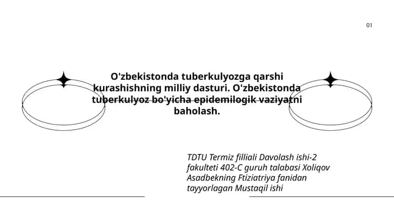 Ftiziatriya fanidan tayyorlangan Mustaqil ish 1