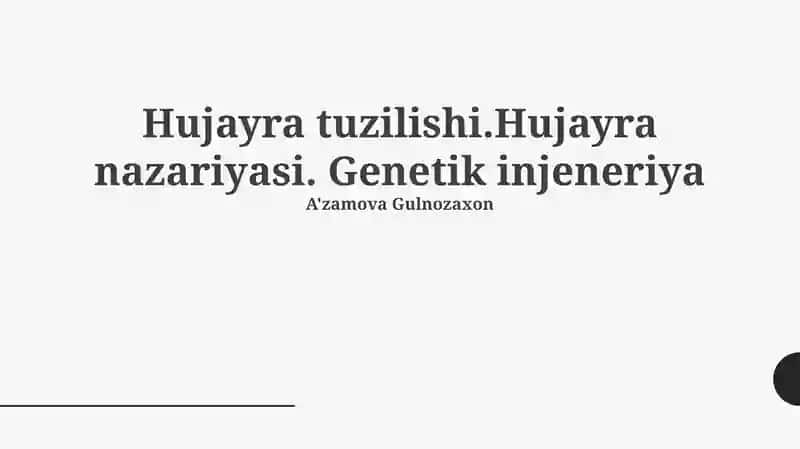 Hujayra tuzilishi