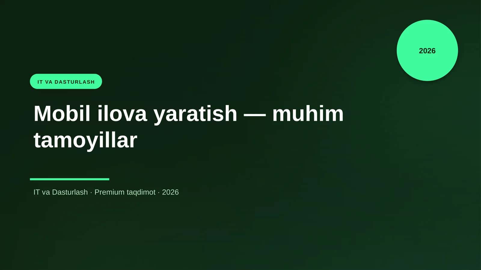 Mobil ilova yaratish — muhim tamoyillar 1