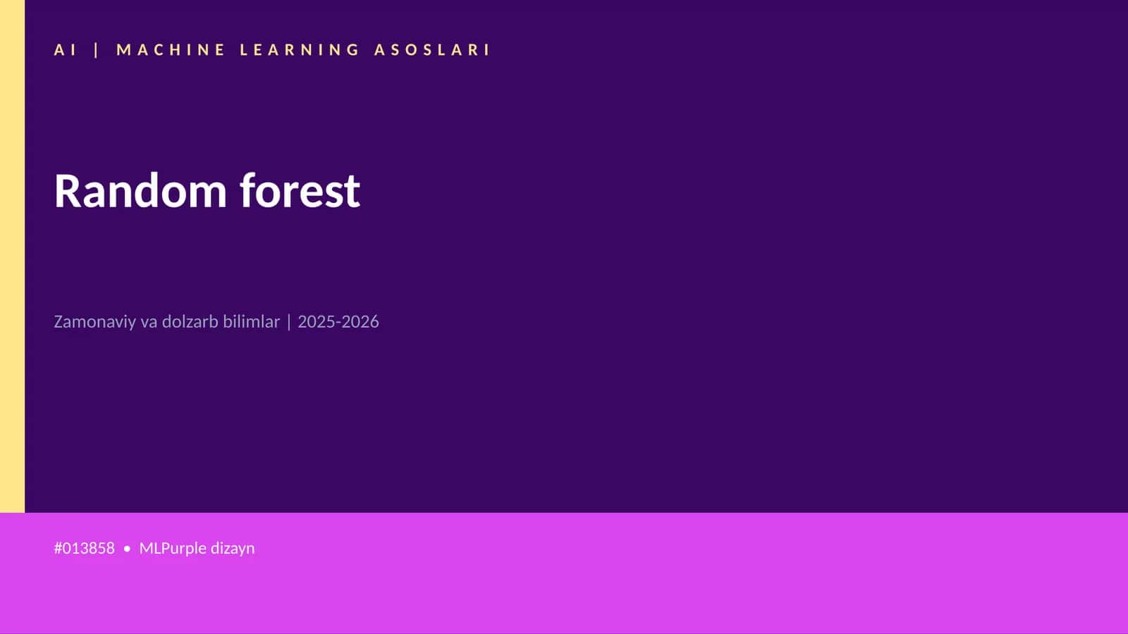 AI | MACHINE LEARNING ASOSLARI 1
