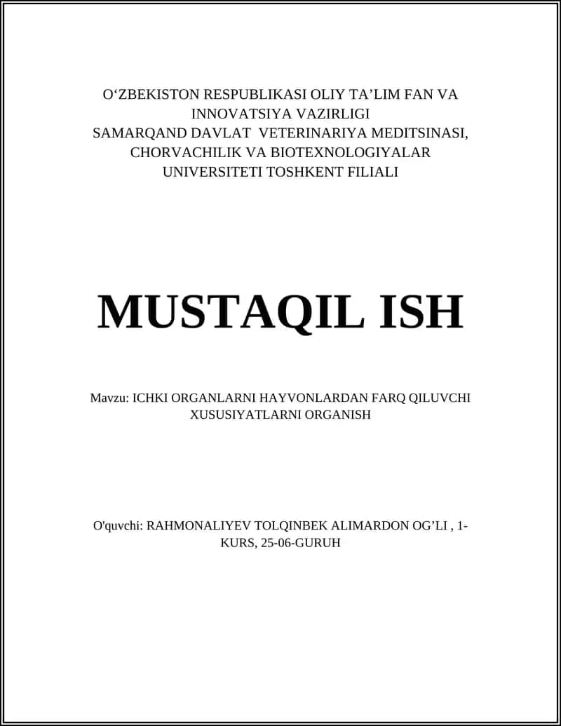 Inson va hayvon yuragi: anatomik tuzilish va qon aylanish mexanizmidagi farqlar 1