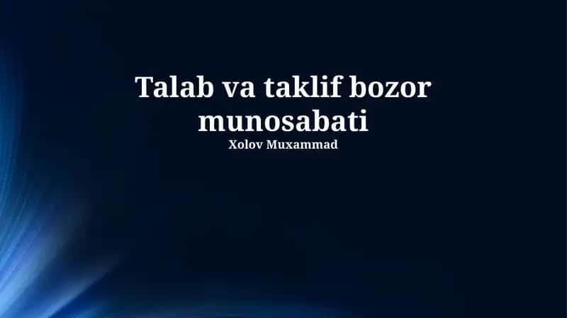 Davlatning Bozorga Aralashuvi 1