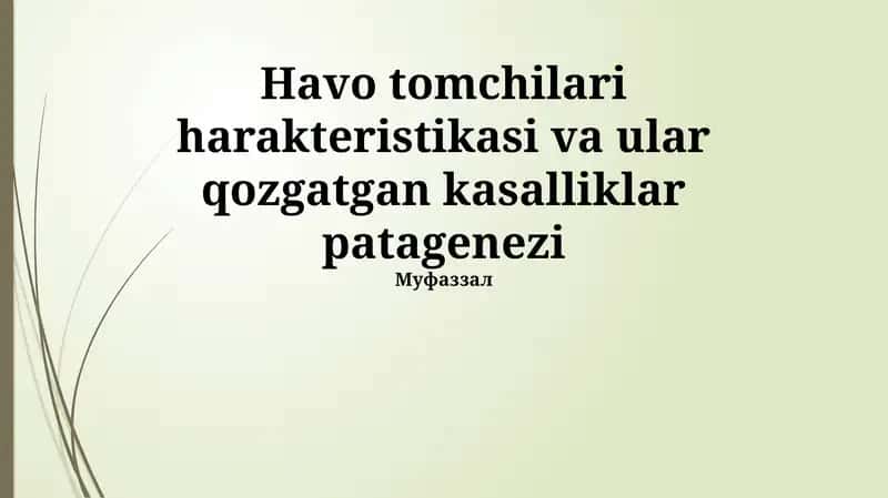 Yomg'ir tomchilari harakteristikasi 1