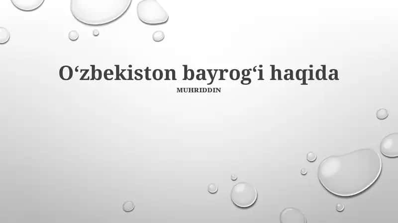 Oʻzbekiston bayrogʻi haqida 1