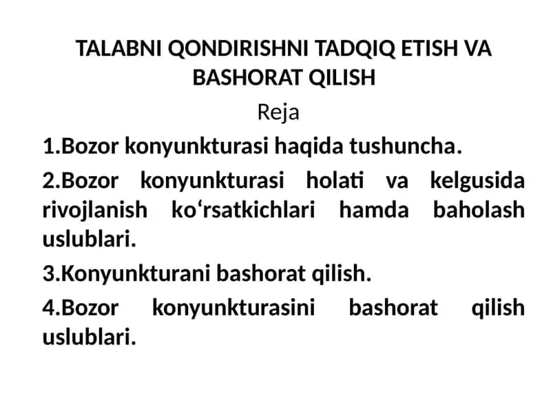 TALABNI QONDIRISHNI TADQIQETISH VA BASHORAT QILISH 1