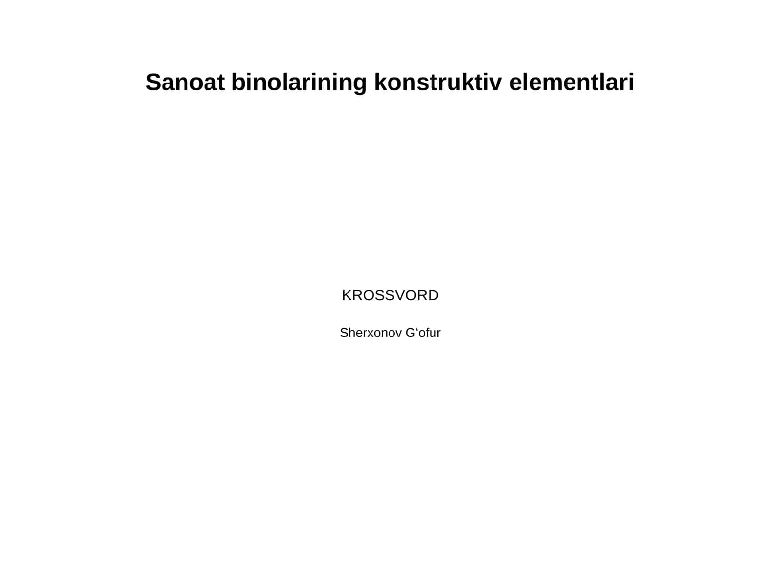 Sanoat binolarining konstruktiv elementlari 1
