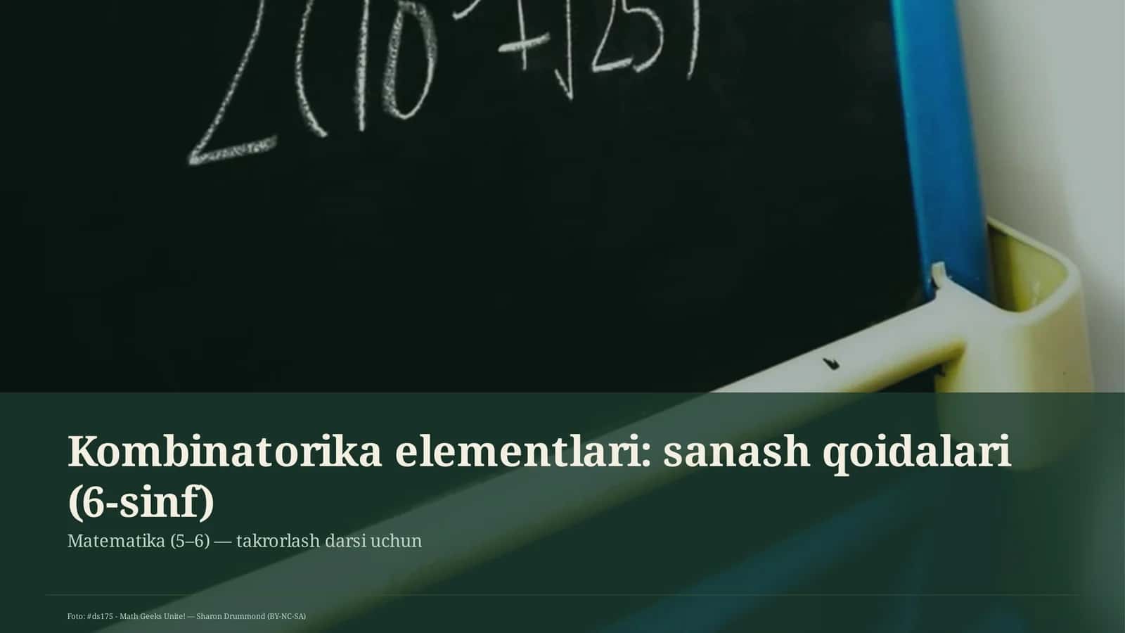 Kombinatorika elementlari: sanash qoidalari (6-sinf) 1