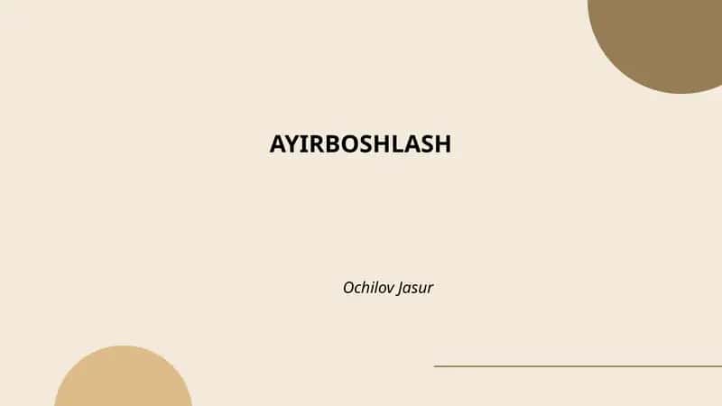 Ayirboshlashning Tarixi 1