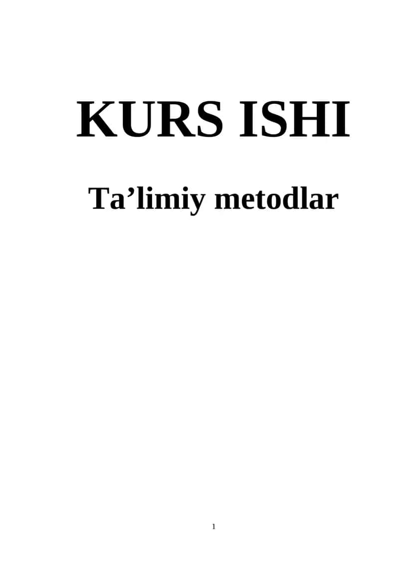 Ta'limiy metodlar 1