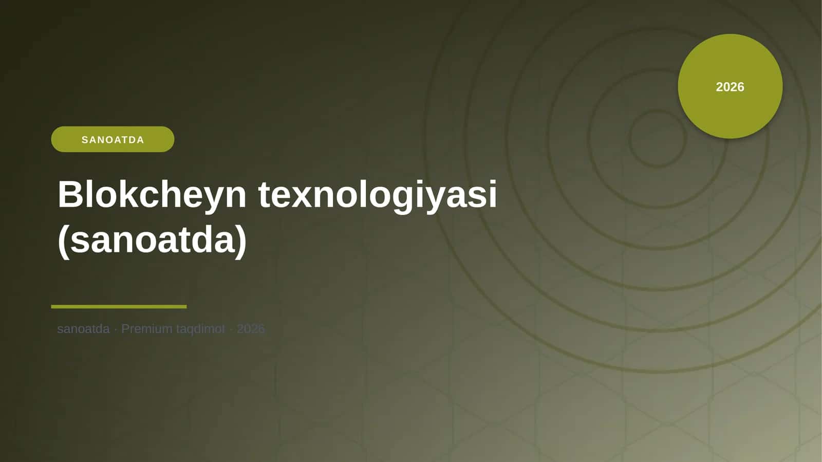 Blokcheyn texnologiyasi (sanoatda) 1