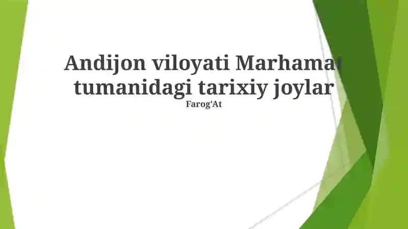 Marg'ilonning Tarixiy Joylari 1