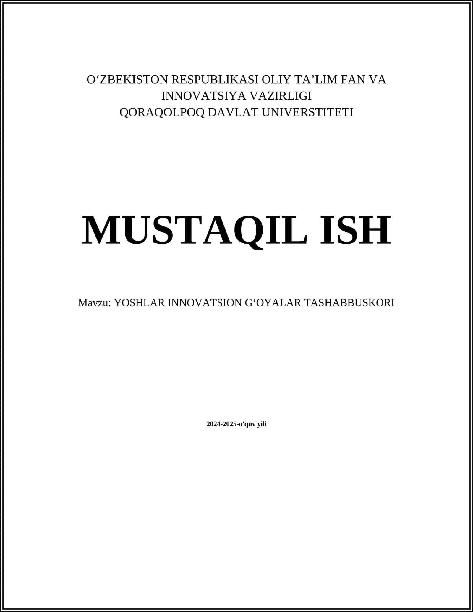 YOSHLAR INNOVATSION G‘OYALAR TASHABBUSKORI 1