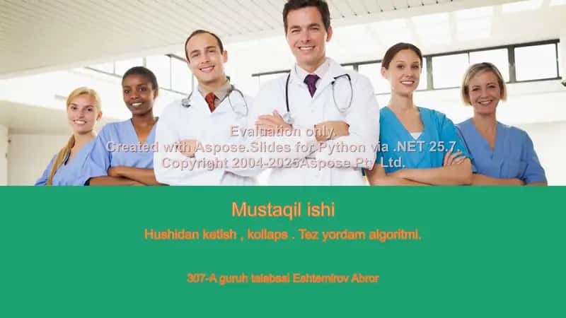 Hushidan ketish, kollaps - Tez yordam algoritmi 1
