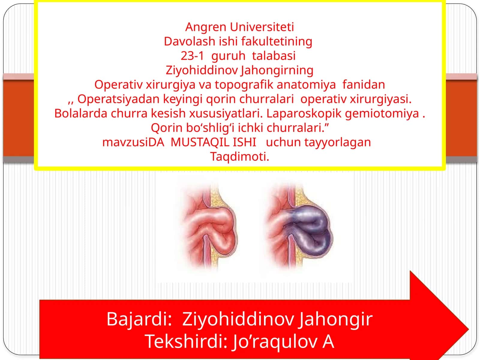 Operativ xirurgiya va topografik anatomiya fanidan 1
