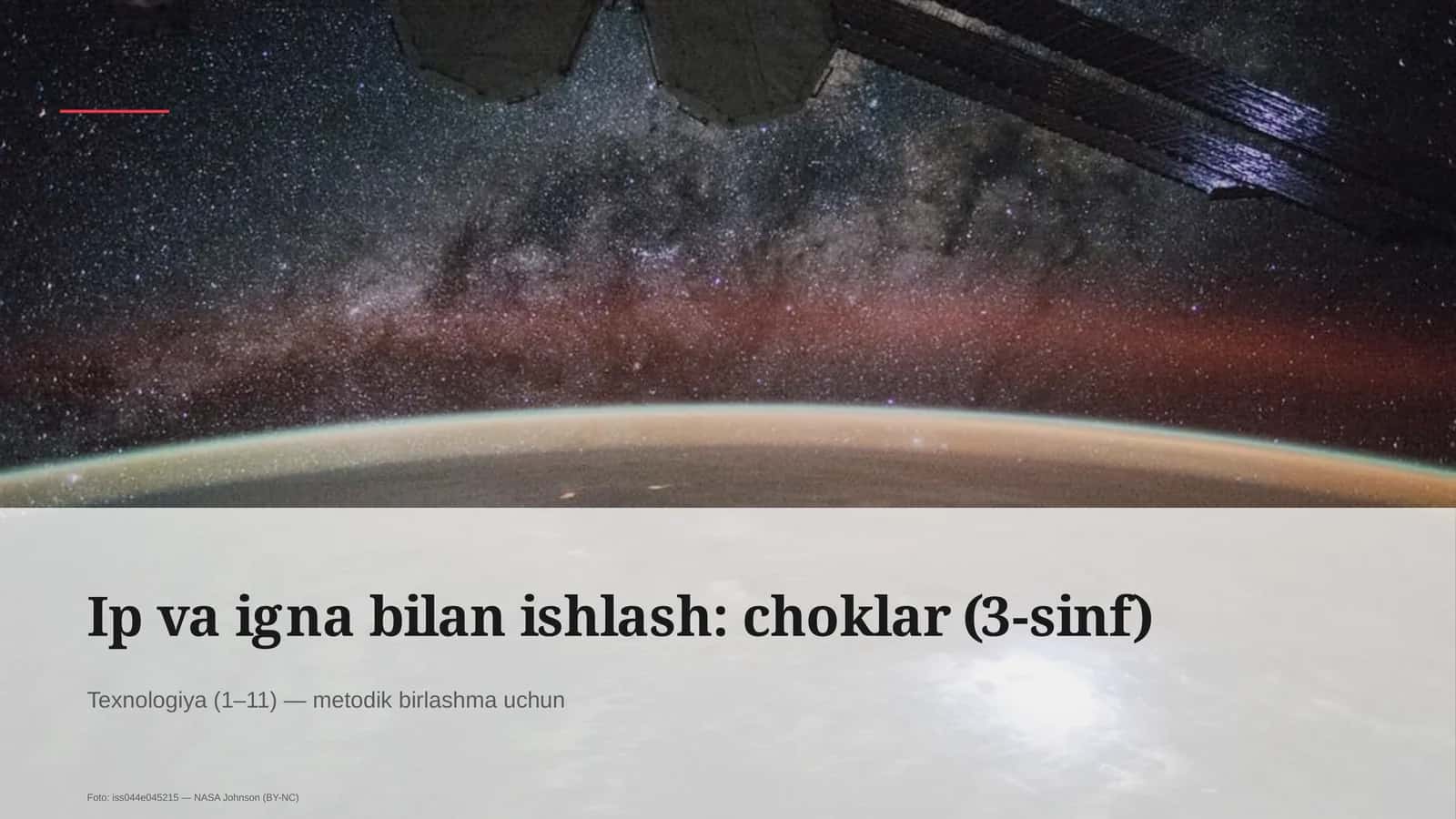 Ip va igna bilan ishlash: choklar (3-sinf) 1