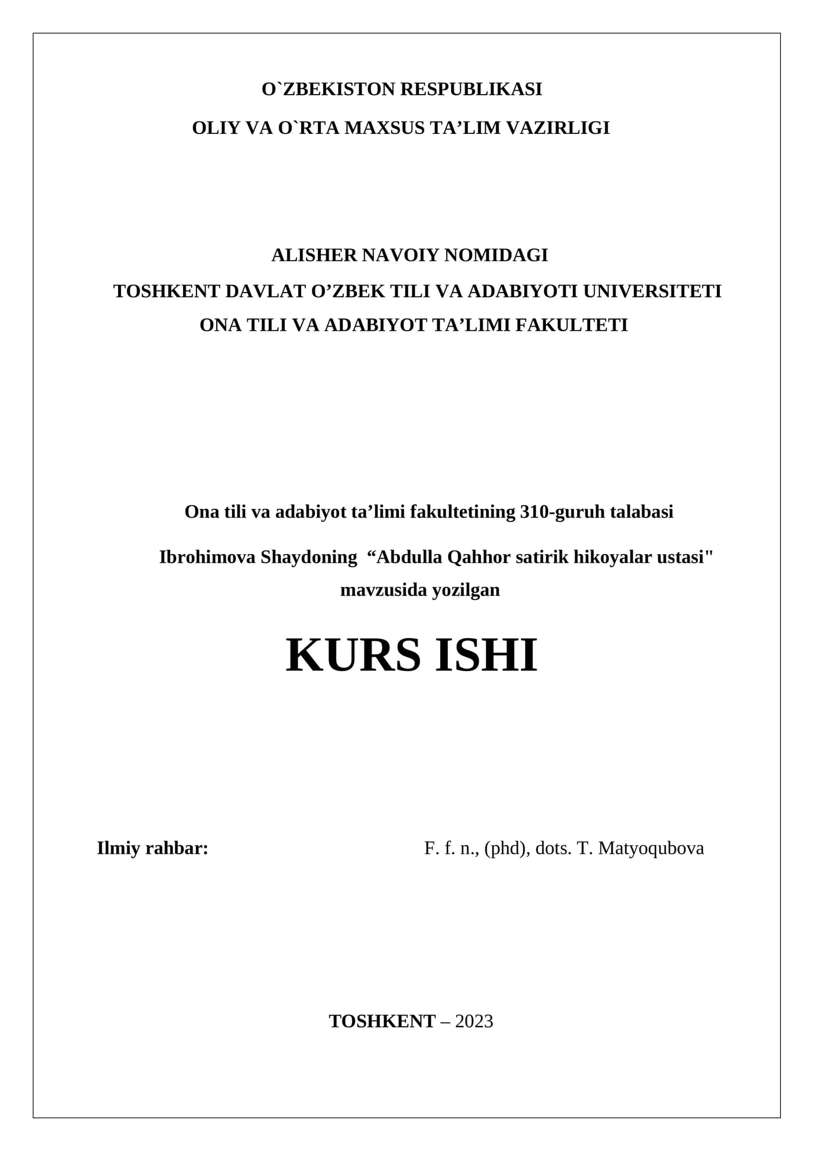 Abdulla Qahhor satirik hikoyalar ustasi 1