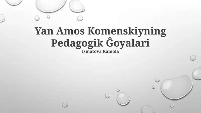 Yan Amos Komenskiyning Pedagogik Ĝoyalari 1