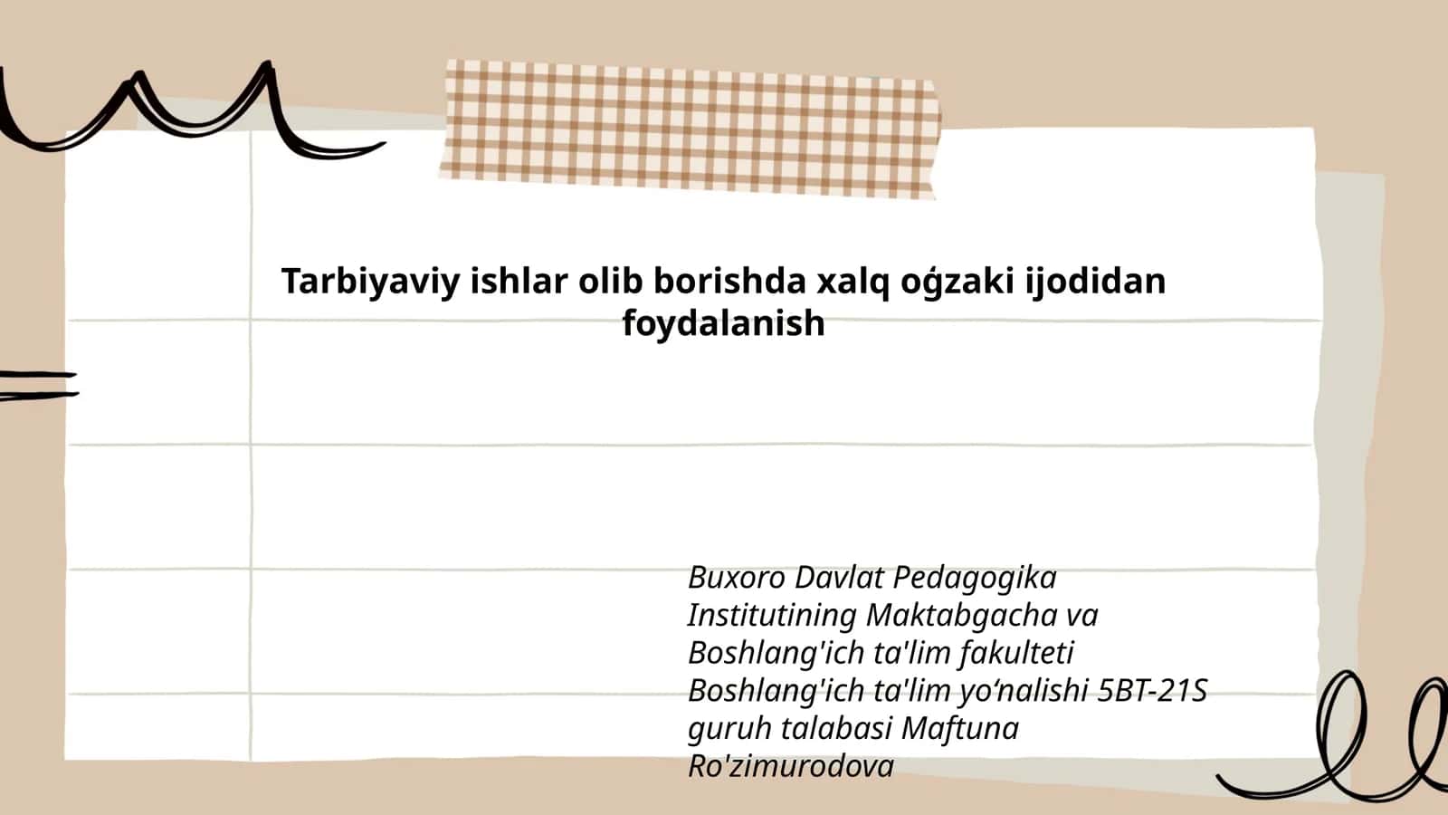 Tarbiyaviy ishlar olib borishda xalq oģzaki ijodidan foydalanish 1