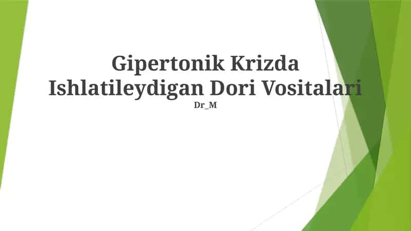 Gipertonik Krizda Ishlatileydigan Dori Vositalari 1